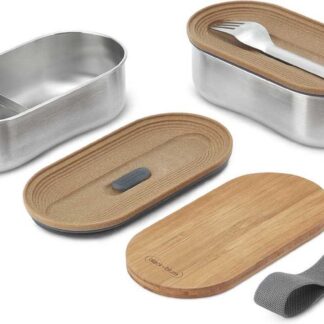 Black + Blum rvs lunchbox met bamboe deksel